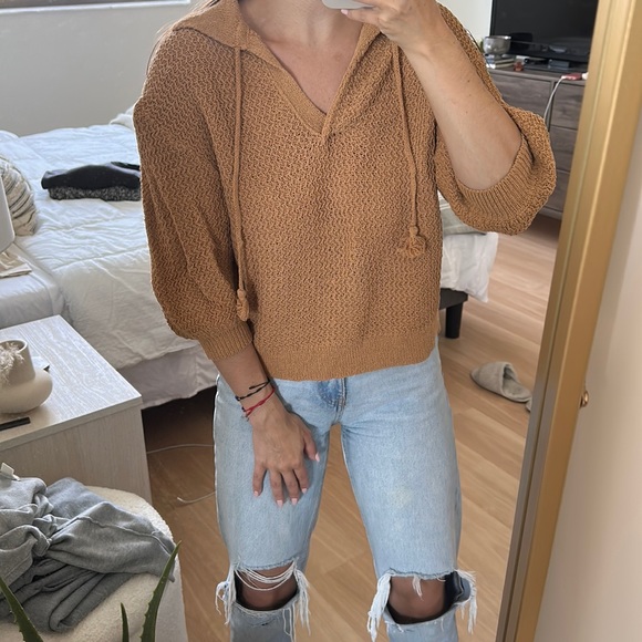 Zara Collared Puff Sleeve Knit - Picture 2 of 4